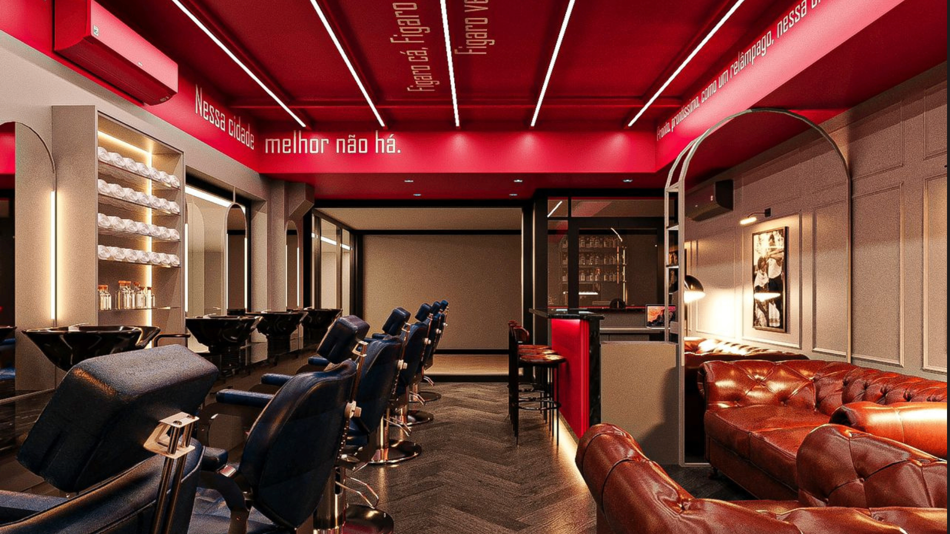 Ambiente interno da barbearia